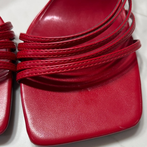 Zara Women's Bold Red Sandals - Picture 5 of 15